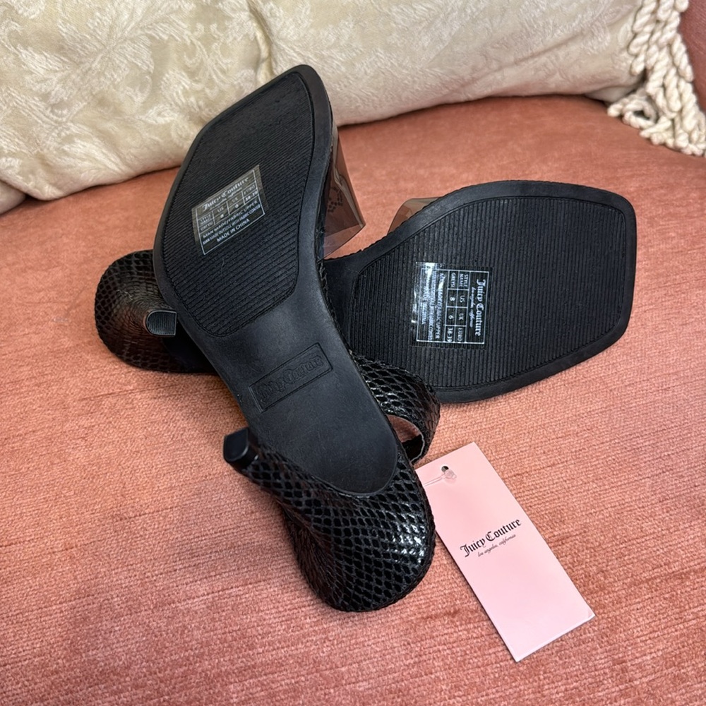 Juicy Couture Greysi Black Slingback heels Featuring with Rhinestones, size 8 - Picture 7 of 8